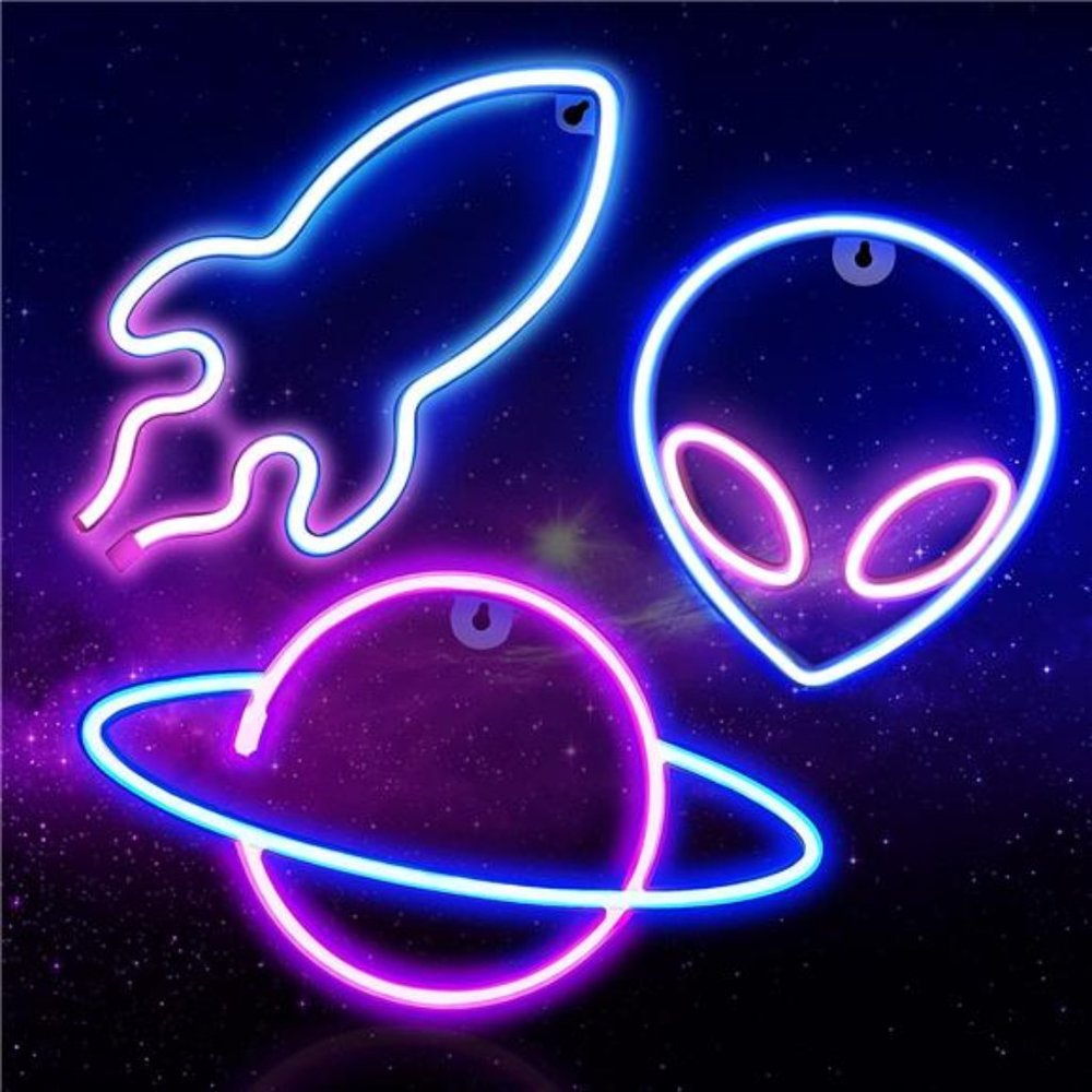 3PCS Neon Signs for Wall Decor,LED Neon Lights for Bedroom,USB orBattery Powered